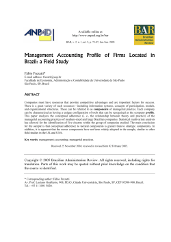 Management Accounting Profile of Firms Located in Brazil