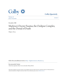 Marlowe`s Doctor Faustus, the Oedipus Complex, and the Denial of