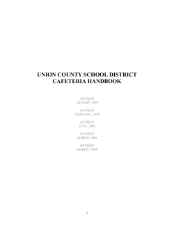 Food Service Handbook - Union County School District