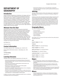 Geography Minors - Course Catalog 2016-2017