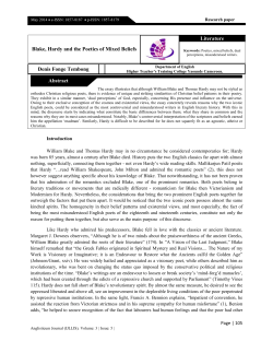 Denis Fonge Tembong Blake, Hardy and the Poetics of Mixed