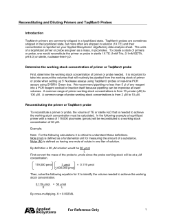 Diluting TaqMan? Primers and Probes