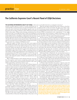 The California Supreme Court`s Recent Flood of CEQA Decisions