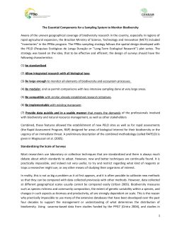 Desirable elements in a system for sampling biodiversity