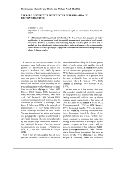 The Role Of Inductive Effect In The Determination Of Protein Structure