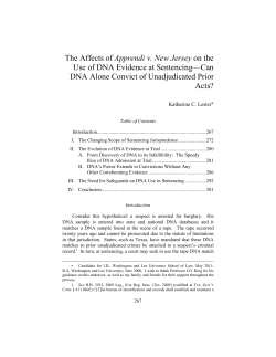 The Affects of Apprendi v. New Jersey on the Use of DNA Evidence