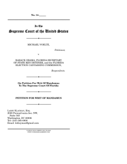 Petition For Writ Of Mandamus