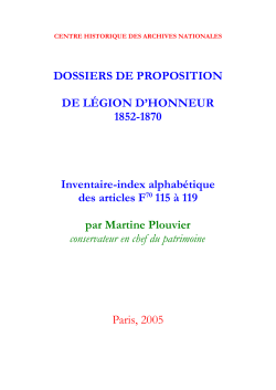 dossiers de proposition