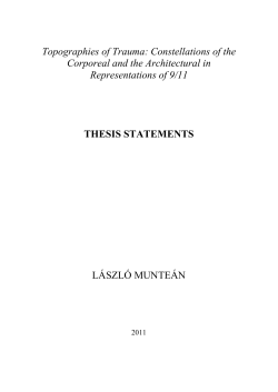 Topographies of Trauma: Constellations of the Corporeal and the