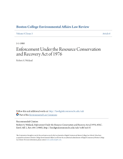 Enforcement Under the Resource Conservation and Recovery Act of