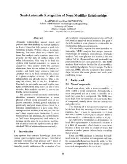 Semi-Automatic Recognition of Noun Modifier Relationships