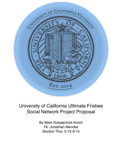 University of California Ultimate Frisbee Social Network Project