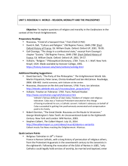 UNIT 5: ROUSSEAU V. WORLD - Center for the Humanities