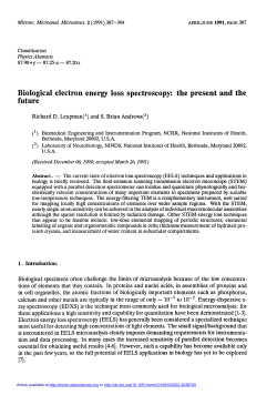Biological electron energy loss spectroscopy: the present and the