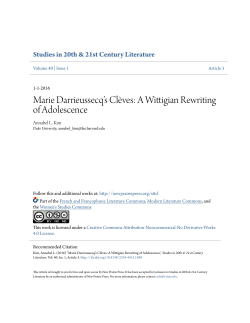 Marie Darrieussecq`s Cl&egrave;ves: A Wittigian