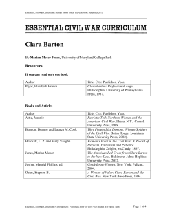 Clara Barton Resources - Essential Civil War Curriculum