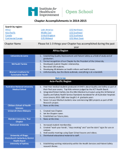 Chapter Accomplishments in 2014-2015