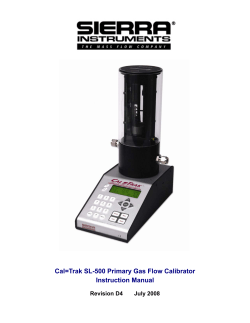 Instruction Manual Cal=Trak SL-500 Primary Gas Flow Calibrator