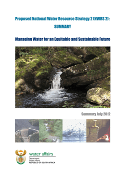 Proposed National Water Resource Strategy 2
