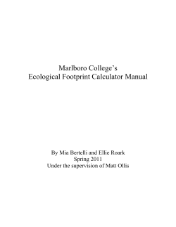 Ecological Footprint Calculator Manual - Spring
