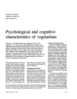 Psychological and cognitive characteristics of