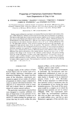 Properties of Filamentary Sublimation Residues from