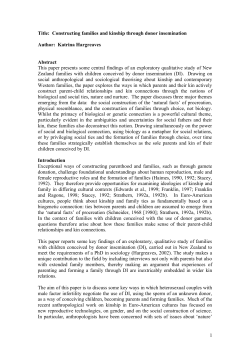 Constructing families and kinship through donor