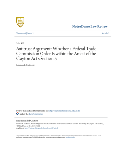Antitrust Argument: Whether a Federal Trade Commission Order Is