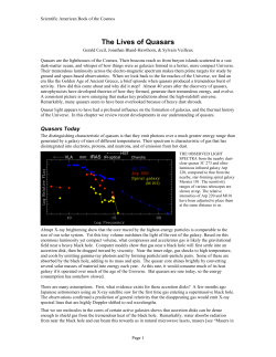 The Lives of Quasars