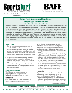 Preparing a Field for Winter - Sports Turf Managers Association