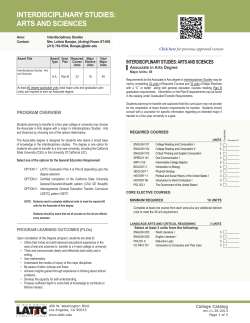 interdisciplinary studies: arts and sciences