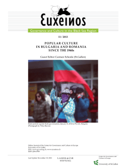 pOpULAR cULTURE IN BULgARIA ANd ROmANIA sINcE THE 1960s