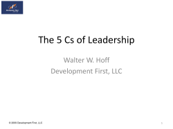 The 5 Cs of Leadership - Development First, LLC