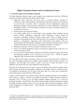 Higher Education Finance and Cost Sharing in France