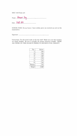 Exam #4 Answer Key