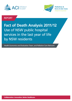 Fact of Death Analysis 2011/12 - Agency for Clinical Innovation