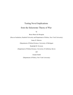 Testing Novel Implications from the Selectorate Theory of War