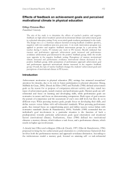 Effects of feedback on achievement goals and perceived