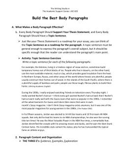 Build the Best Body Paragraphs