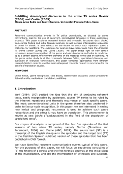 Subtitling stereotyped discourse in the crime TV series