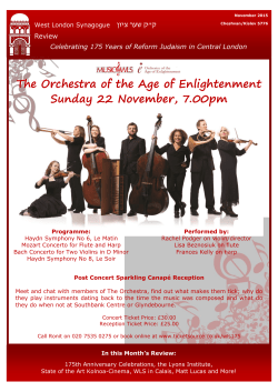 The Orchestra of the Age of Enlightenment Sunday 22 November