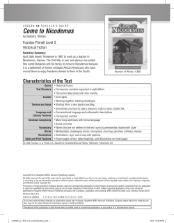 Come to Nicodemus - Houghton Mifflin Harcourt