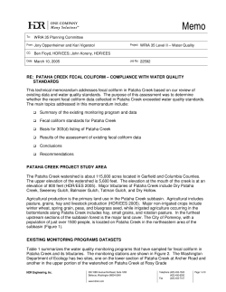 RE: PATAHA CREEK FECAL COLIFORM &ndash; COMPLIANCE WITH