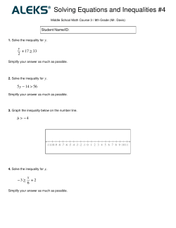 Solving Equations and Inequalities #4