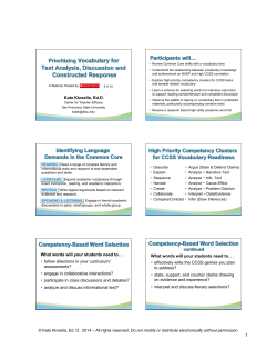 Kate Kinsella, Ed.D. What words will your students need to. . . follow