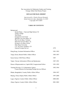 Bishop, Donald Michael - Association for Diplomatic Studies and