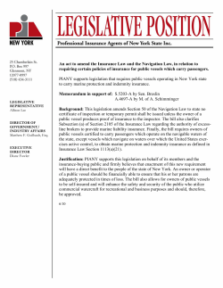 An act to amend the Insurance Law and the Navigation Law, in
