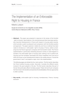 The Implementation of an Enforceable Right to Housing in France
