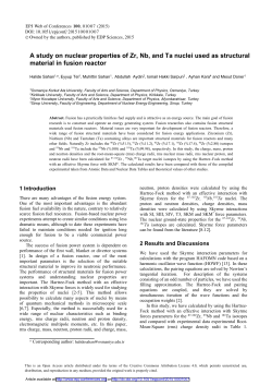 - EPJ Web of Conferences