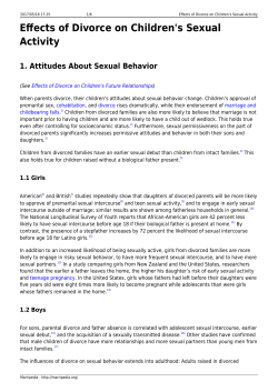 Effects of Divorce on Children`s Sexual Activity